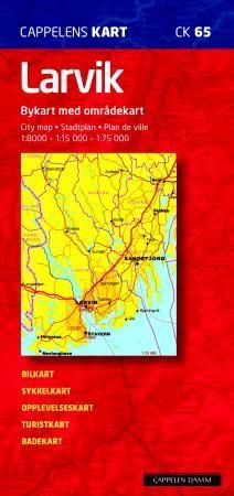 Larvik - bykart med områdekart = city map = Stadtplan = plan de ville