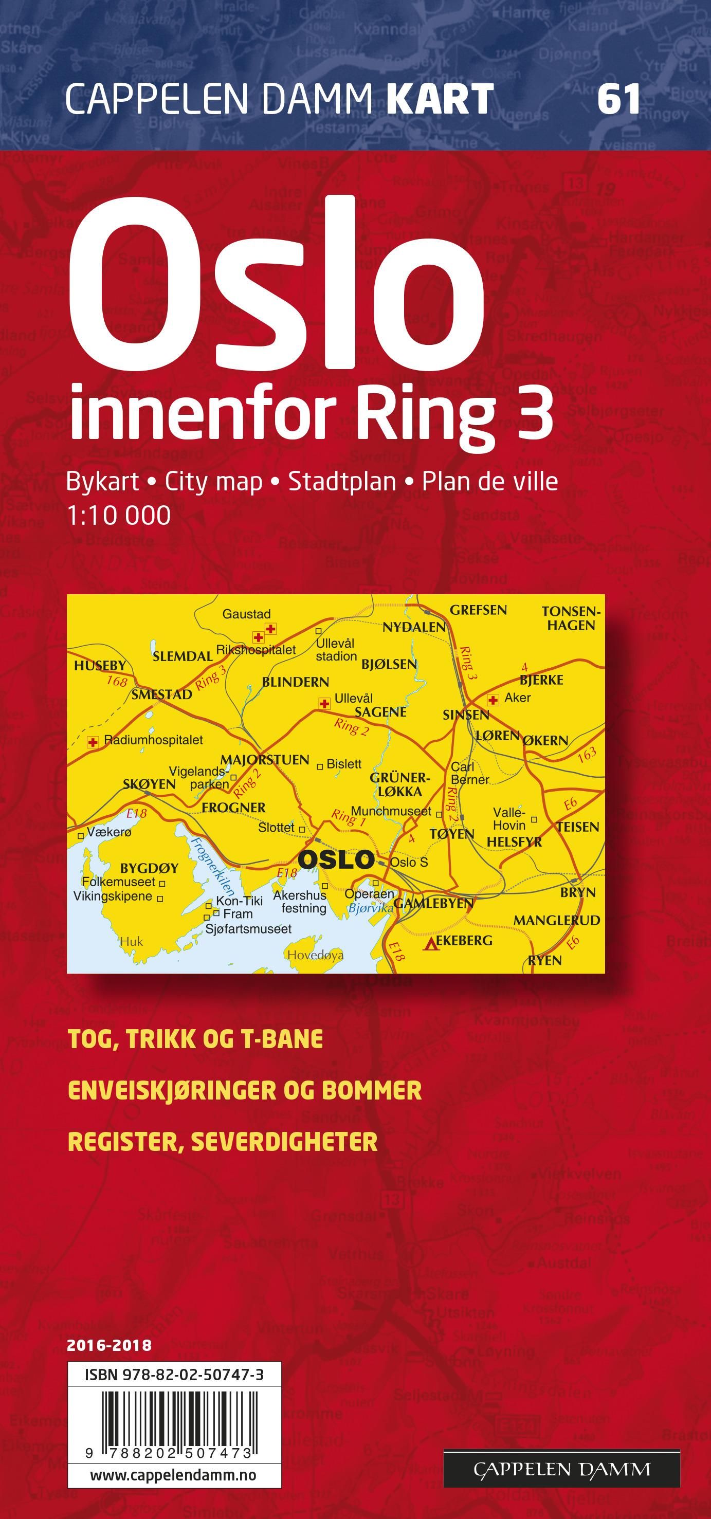 Oslo - innenfor Ring 3 : bykart = city map = Stadtplan = plan de ville