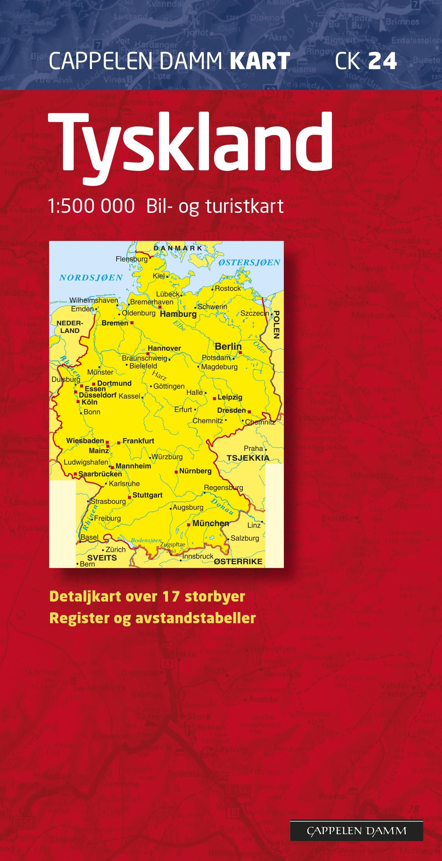 Tyskland - bil- og turistkart