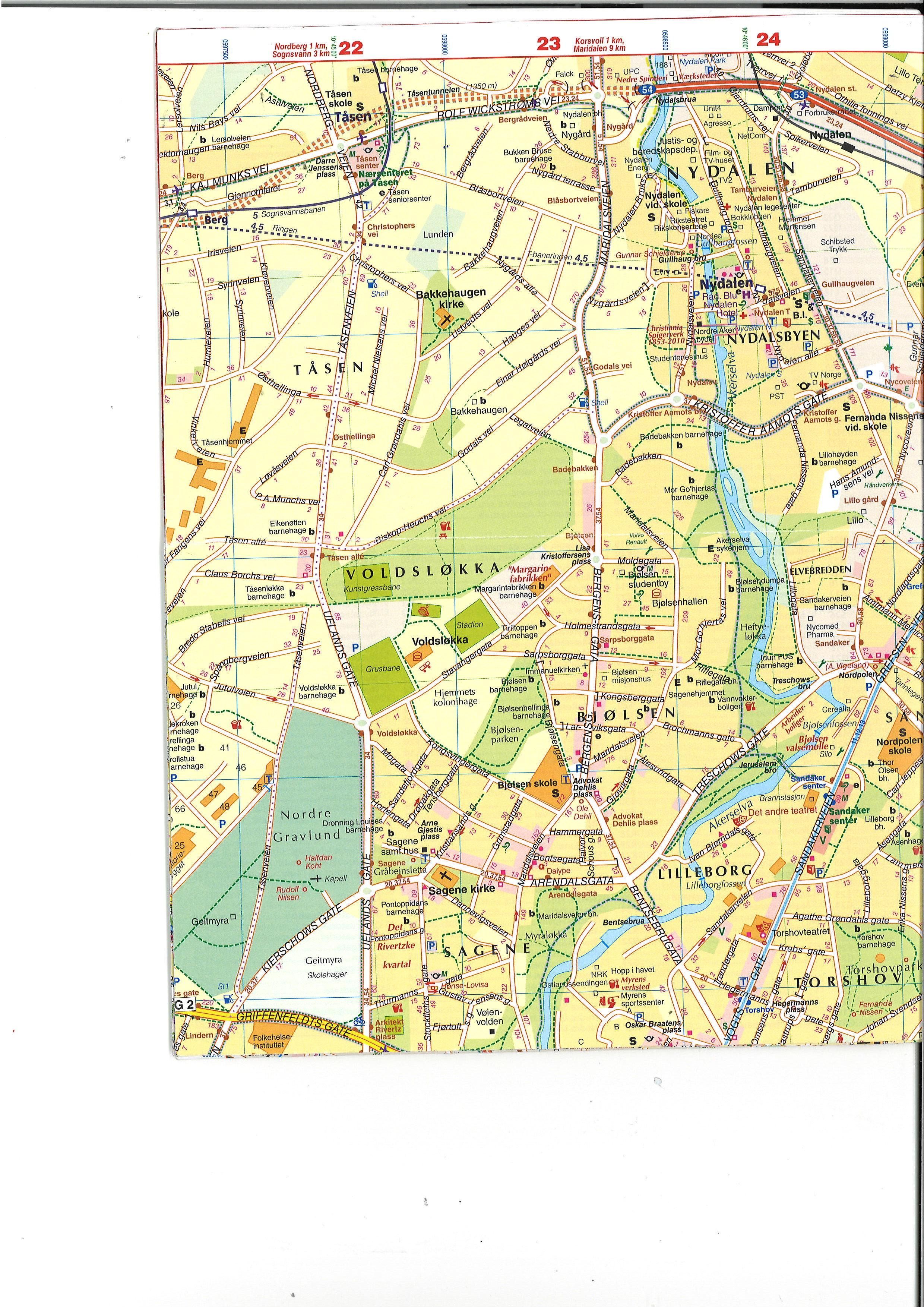 Oslo - innenfor Ring 3 : bykart = city map = Stadtplan = plan de ville