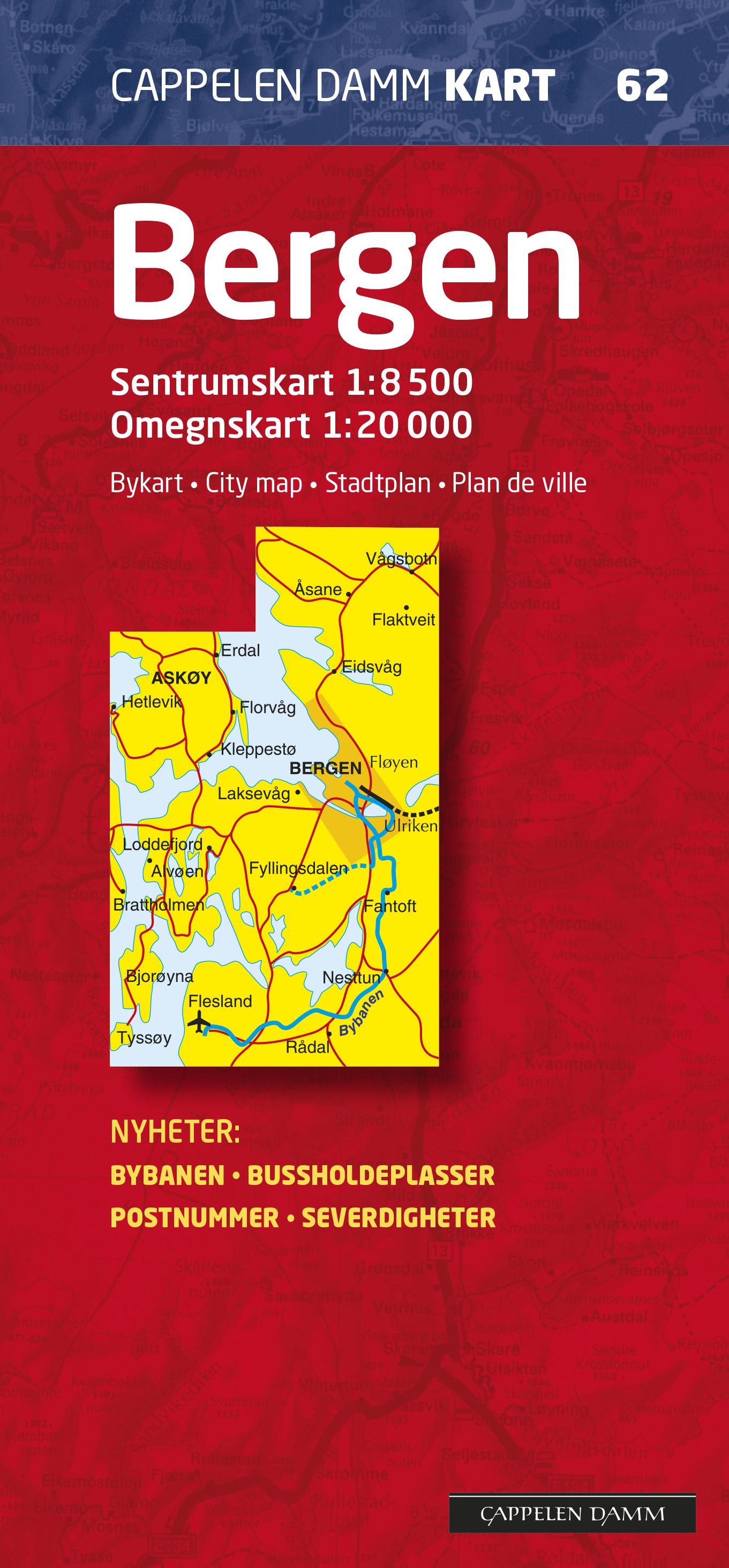 Bergen - bykart = city map = Stadtplan = plan de ville