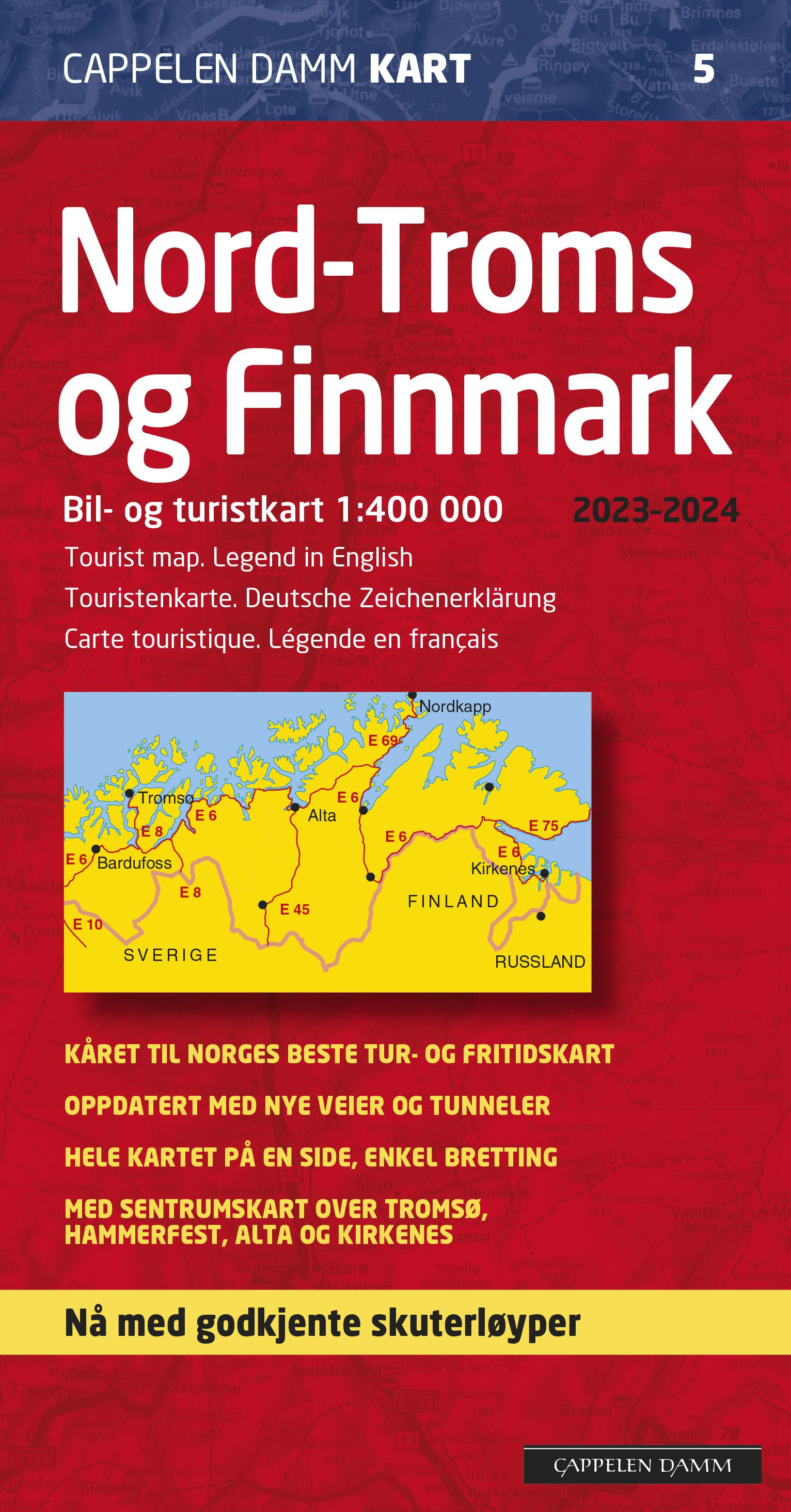 Nord-Troms og Finnmark 2023 - 2024 - bil- og turistkart = tourist map = Touristenkarte = carte touristiquem