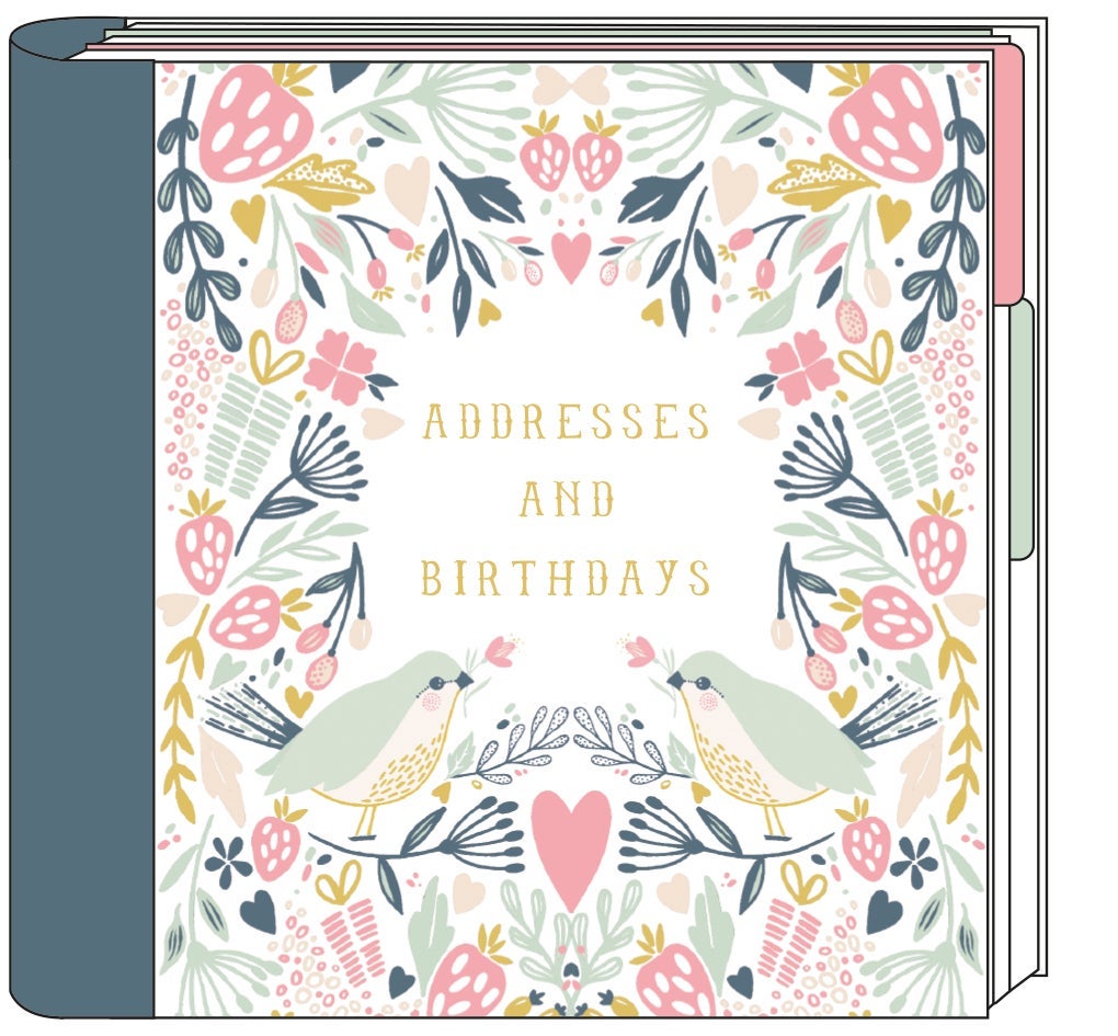 Adresse og Bursdagsbok Fugler og Hjerte
