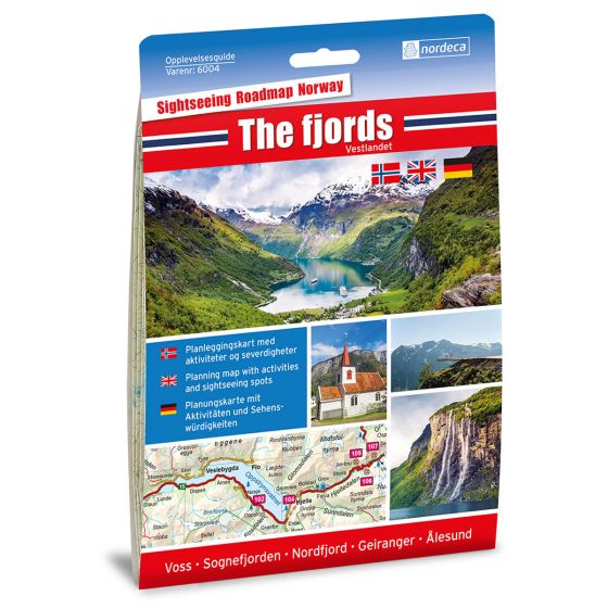 The fjords / Vestlandet 1:250 000 - Bilguide for aktiviteter, attraksjoner og severdig
