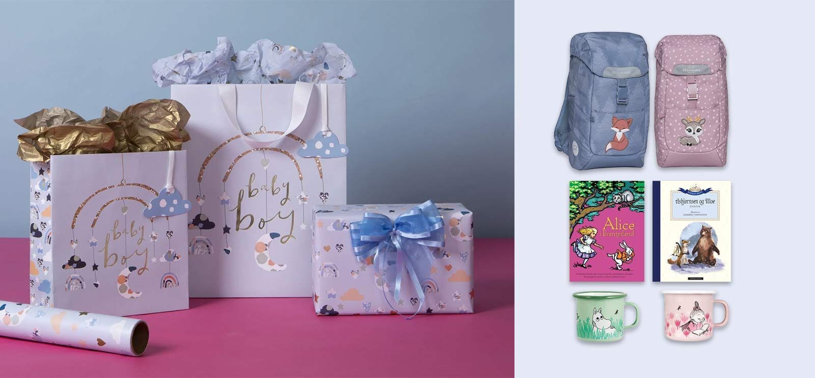 Det er enkelt å finne fine dåpsgaver hos Norli.