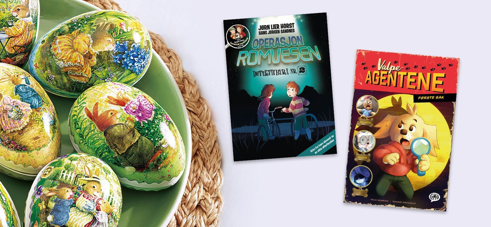 Fyll barnas påskeegg med spennende bøker!