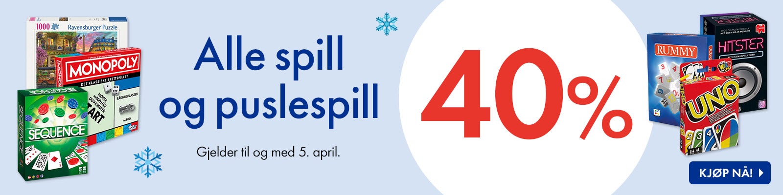 Spill og puslespill 40% til og med 5. april Spill og puslespill 40% til og med 5. april