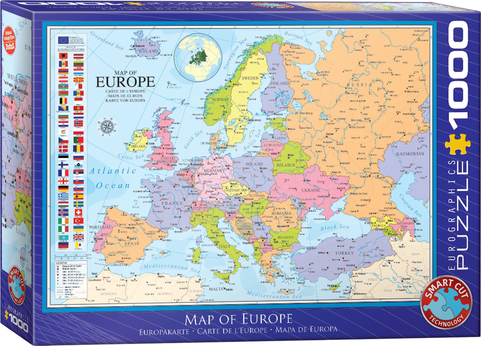 Puslespill 1000 Map Of Europe Eurographics