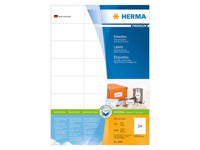 Etikett Herma Premium A4 70x37mm (2400)