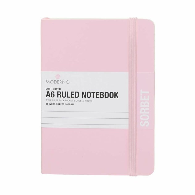 Notatbok Moderno Lyserosa A6 Myk Linjer