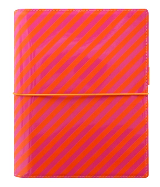 Bilde av Filofax A5 Domino Patent Orange/pink Stripes Organiser