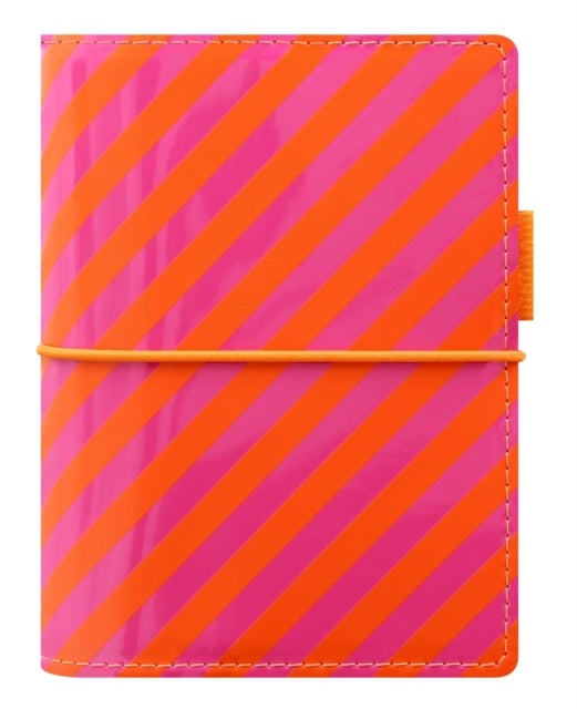 Bilde av Filofax Pocket Domino Patent Orange/pink Stripes Organiser