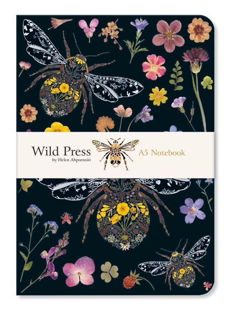 Bilde av Notatbok A5 Luxury Wild Press Three Bumblebees