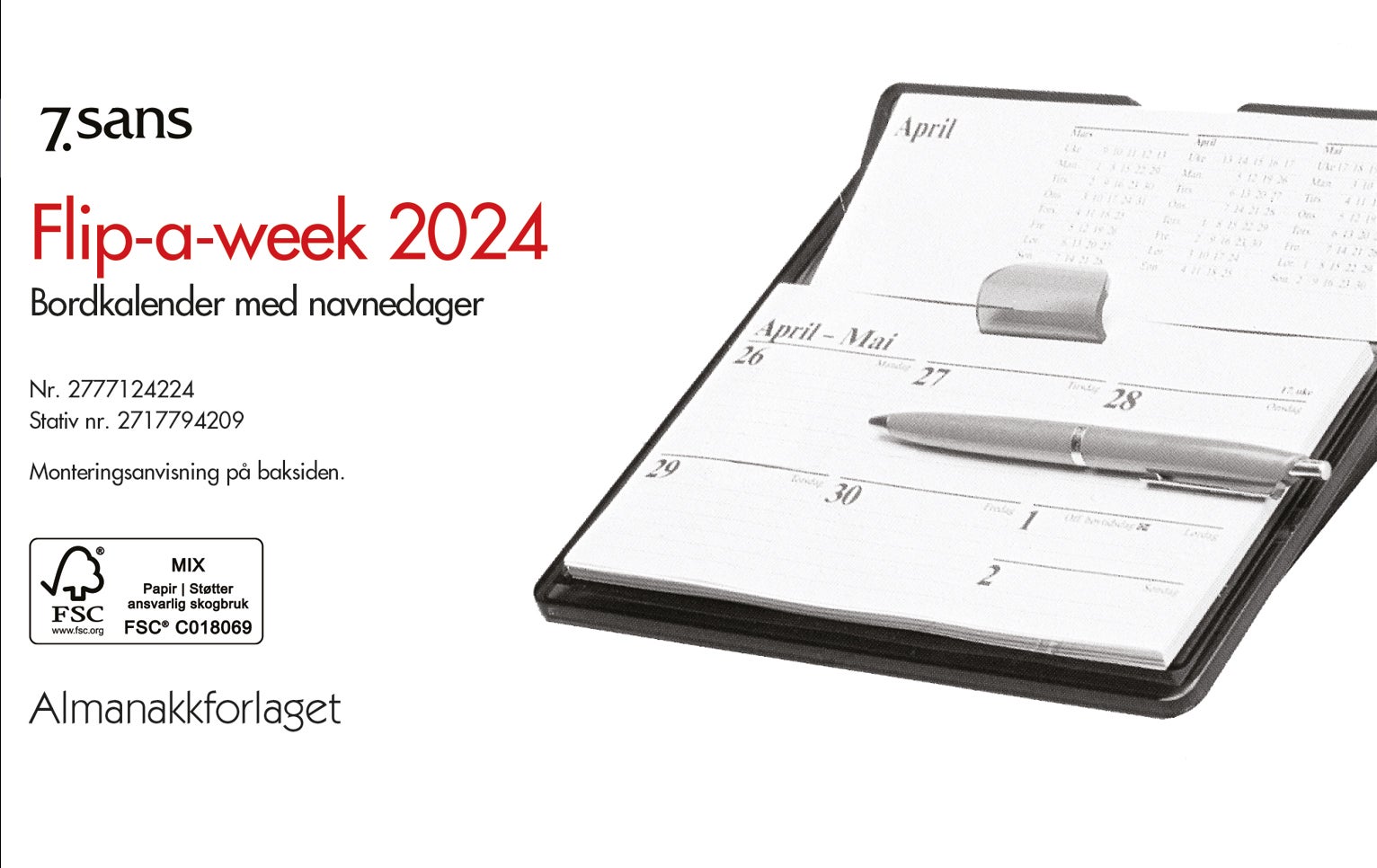 Bilde av Kalender 2024 7.sans Flip-a-week