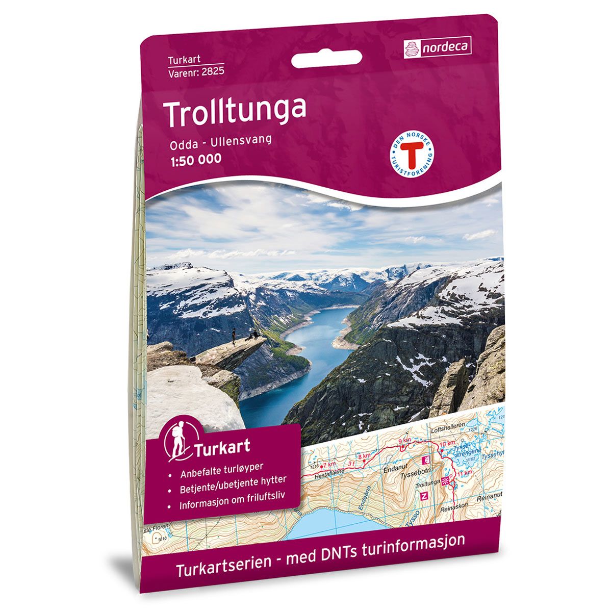 Trolltunga, Odda - Ullensvang - Turkart 1: 50 000