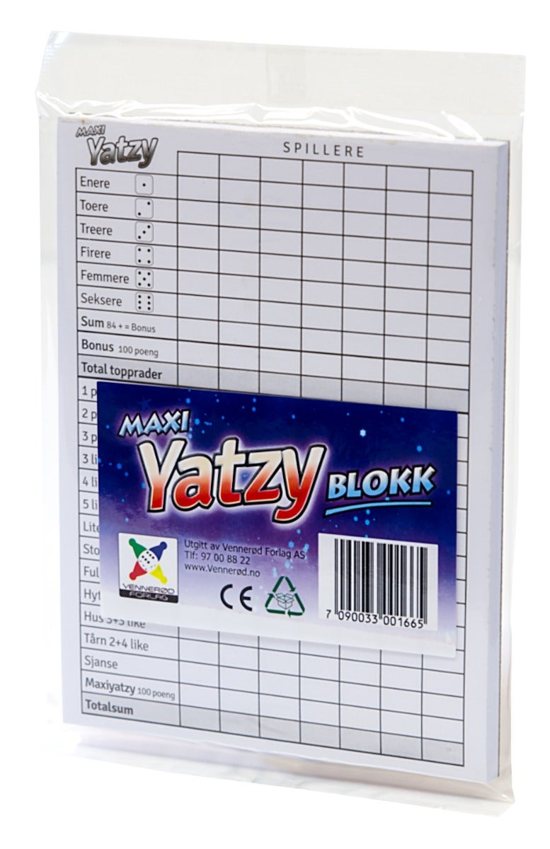 Spill Maxi Yatzy Blokk