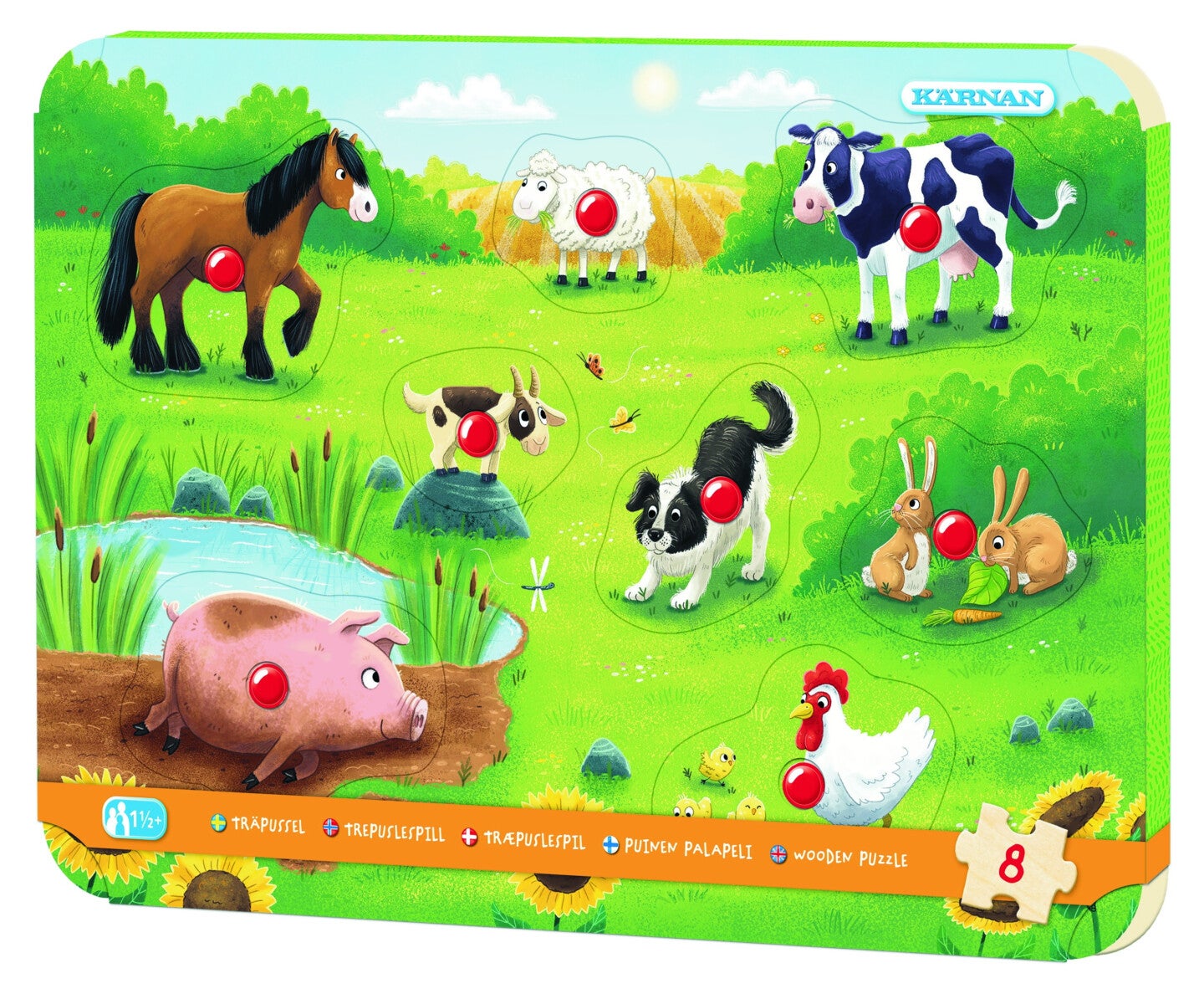 Trepuslespill Knott På Bondegården 8 Biter
