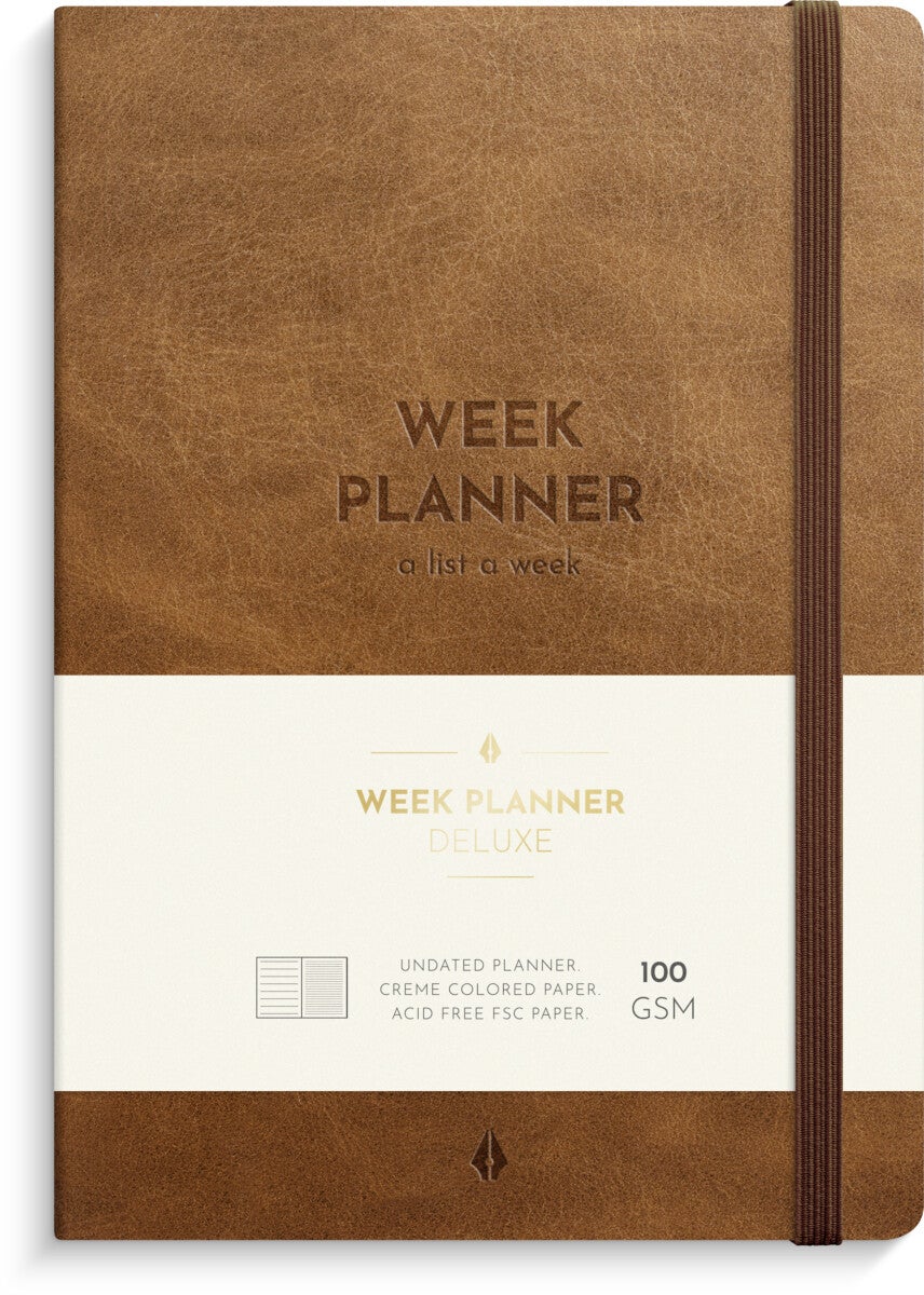 Bilde av Kalender A5 Week Planner Deluxe Cognac