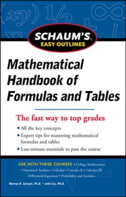 Bilde av Schaum&#039;s Easy Outline Of Mathematical Handbook Of Formulas And Tables, Revised Edition Av Seymour Lipschutz, Murray Spiegel