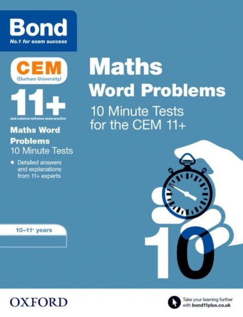 Bilde av Bond 11+: Cem Maths Word Problems 10 Minute Tests: Ready For The 2024 Exam Av Michellejoy Hughes