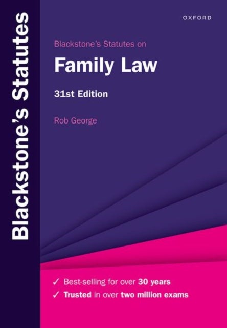 Bilde av Blackstone&#039;s Statutes On Family Law Av Rob (professor Of Law And Policy University College London Professor Of Law And Policy University College
