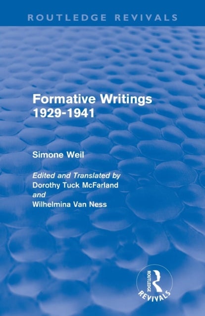 Bilde av Formative Writings (routledge Revivals) Av Simone Weil