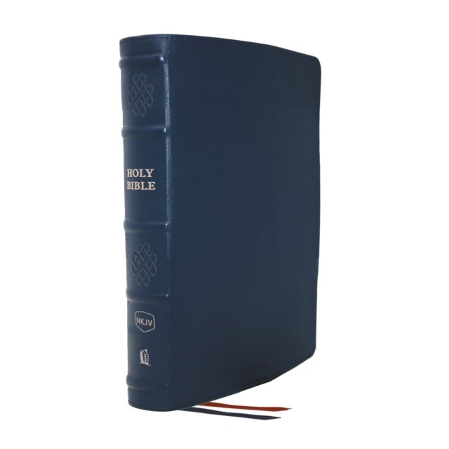 Bilde av Nkjv, Single-column Reference Bible, Genuine Leather, Blue, Comfort Print Av Thomas Nelson