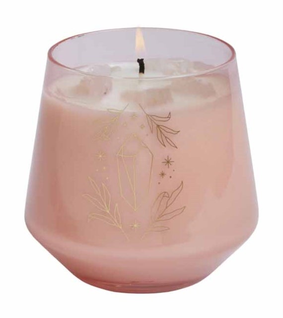 Bilde av Rose Quartz Crystal Healing Scented Glass Candle Av Insight Editions