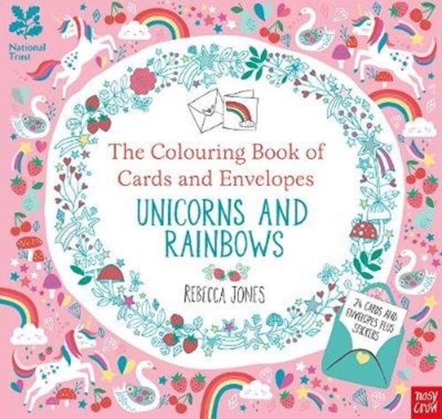 Bilde av National Trust: The Colouring Book Of Cards And Envelopes - Unicorns And Rainbows