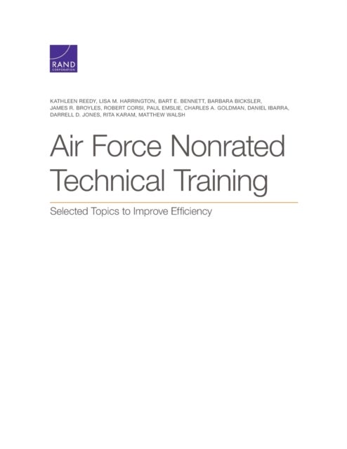 Bilde av Air Force Nonrated Technical Training Av Kathleen Reedy, Lisa M Harrington, Bart E Bennett