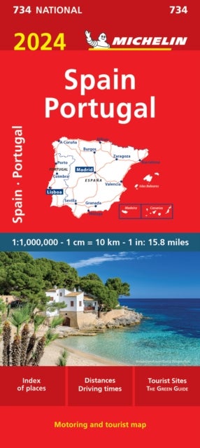 Bilde av Spain &amp; Portugal 2024 - Michelin National Map 734 Av Michelin