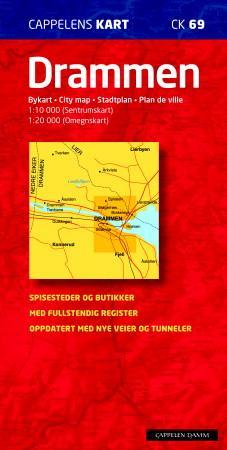 Drammen - bykart = city map = Stadtplan = plan de ville