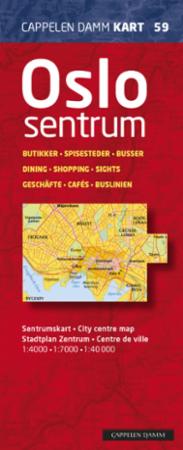 Oslo sentrum - sentrumskart = city centre map = Stadtplan Zentrum = centre de ville