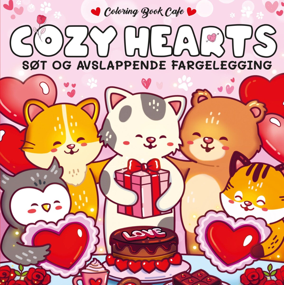 Cozy hearts - søt og avslappende fargelegging