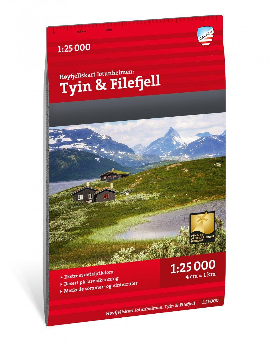 Høyfjellskart Jotunheimen: Tyin & Filefjell