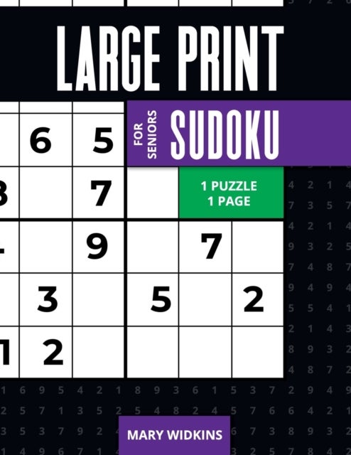 Bilde av Large Print Sudoku For Seniors 1 Puzzle = 1 Page Av Mary Widkins