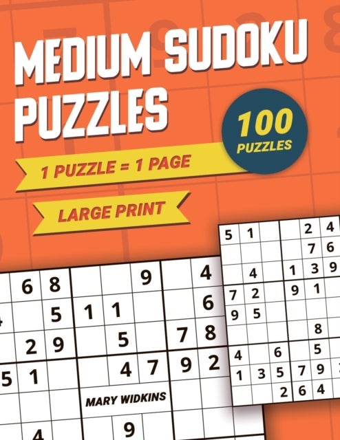 Bilde av Medium Sudoku Puzzles Large Print 1 Puzzle - 1 Page Av Mary Widkins