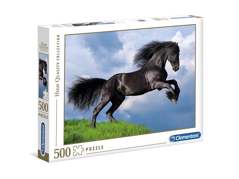 Bilde av Puslespill 500 Fresian Black Horse Clementoni