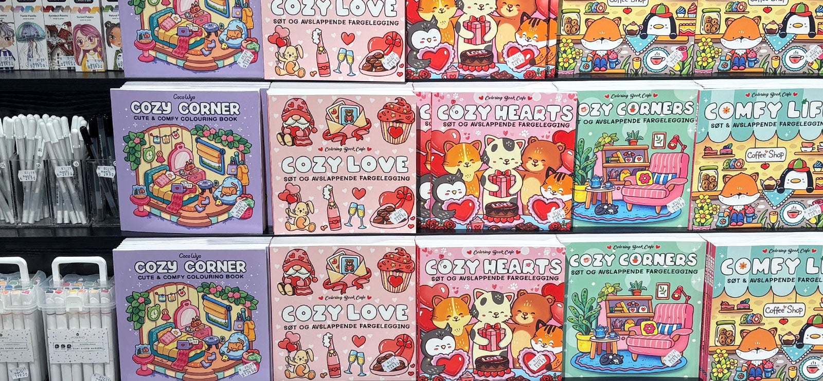 Cozy Fargelegging Tegnetrend hos Norli: Cozy coloring