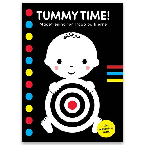 Tummy Time Tummy Time! En høy-kontrast utfoldbar bok med speil for babyer