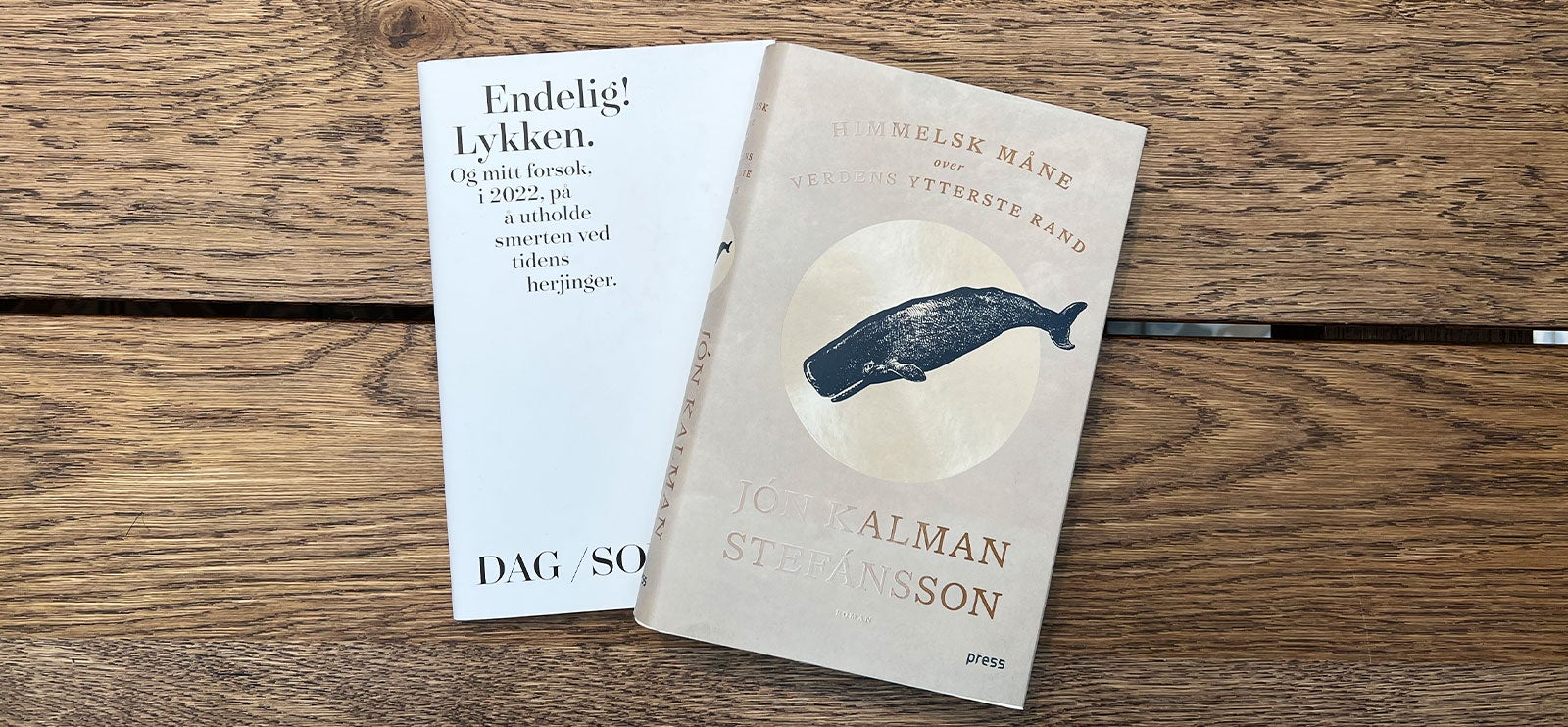 Romaner Gode romaner til farsdag 2025: Endelig lykken av Dag Solstad og Himmelsk måne over verdens ytterste rand av Jón Kalman Stefánsson
