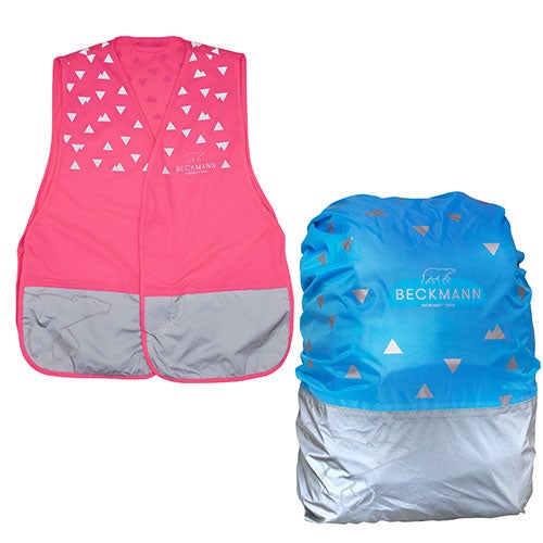 Refleks til barn Refleksvest og Regntrekk til sekk