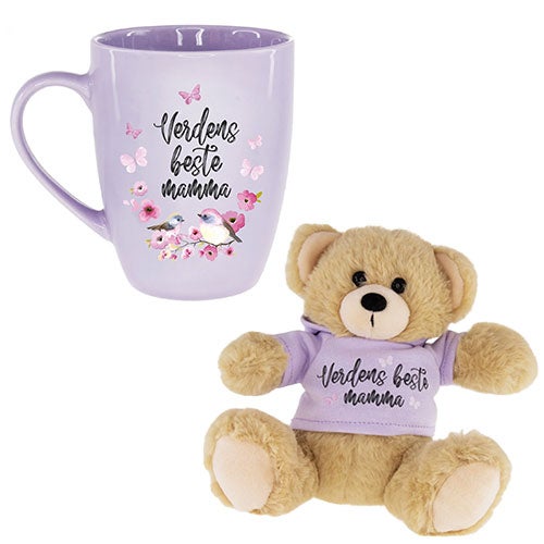 Gave til morsdag: kopp og bamse